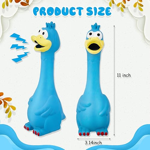 Miniatura 2 de Hungdao 1 pieza de juguetes de caballo de látex chirriante de pollo chirriante bolas de pavo para jugar falsos juguetes de pollo gritando para