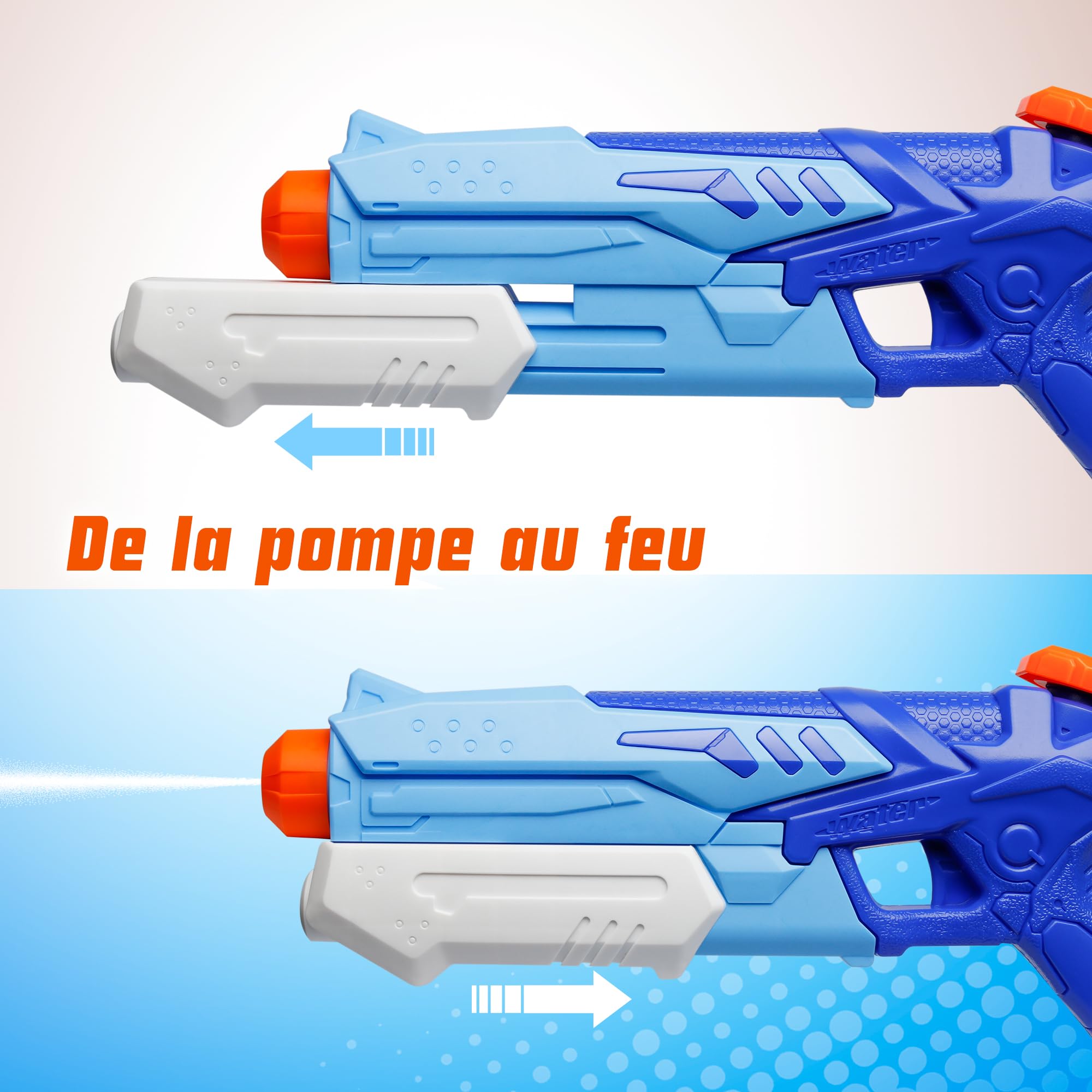 D-FantiX 2 Pistolets à Eau pour Enfants Adultes - Blaster Soaker avec Grande Capacité 300ml Longue Portée de 10Meter Jet d'eau Combat pour Garçons Filles en Eté