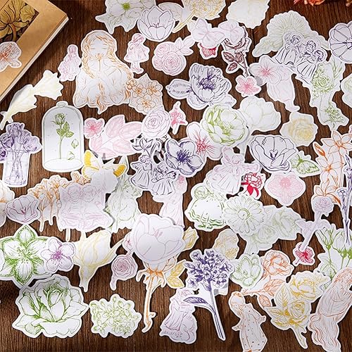 Miniatura 2 de Calcomanías para álbumes de recortes, 40 unidades cada una para botellas de agua de bala basura para laptop, calcomanías estéticas de papel