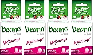 beano Strawberry Meltaways Gas Prevention, 15 Count (Pack of 4)