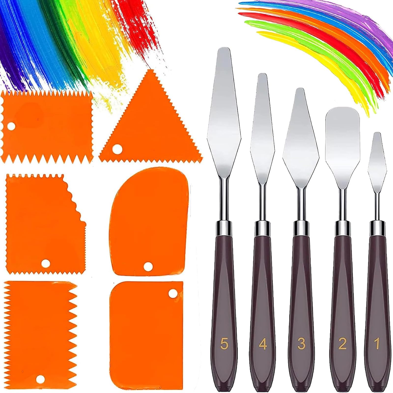 Geluode Palettenmesser Set - 10-teilig Für Öl- & Acrylmalerei