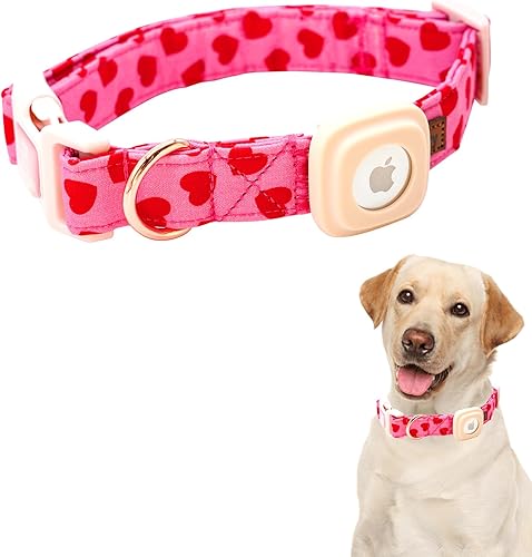 Lionheart glory Airtag - Collar de perro para el dĂa de San ValentĂn para perros medianos, collares de corazones rojos con Airtag Hloder Spring Lionheart glory Airtag - Collar de perro para el dĂa de San ValentĂn para perros medianos, collares de corazones rojos con Airtag Hloder Spring