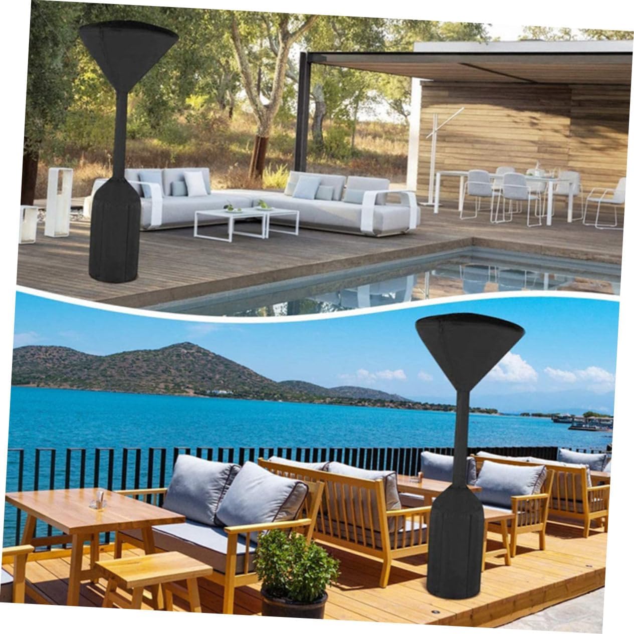 1pc Zippered Outdoor Heater Cover Patio Heater Protection against Rain Sun and Dust Fits Stand-up