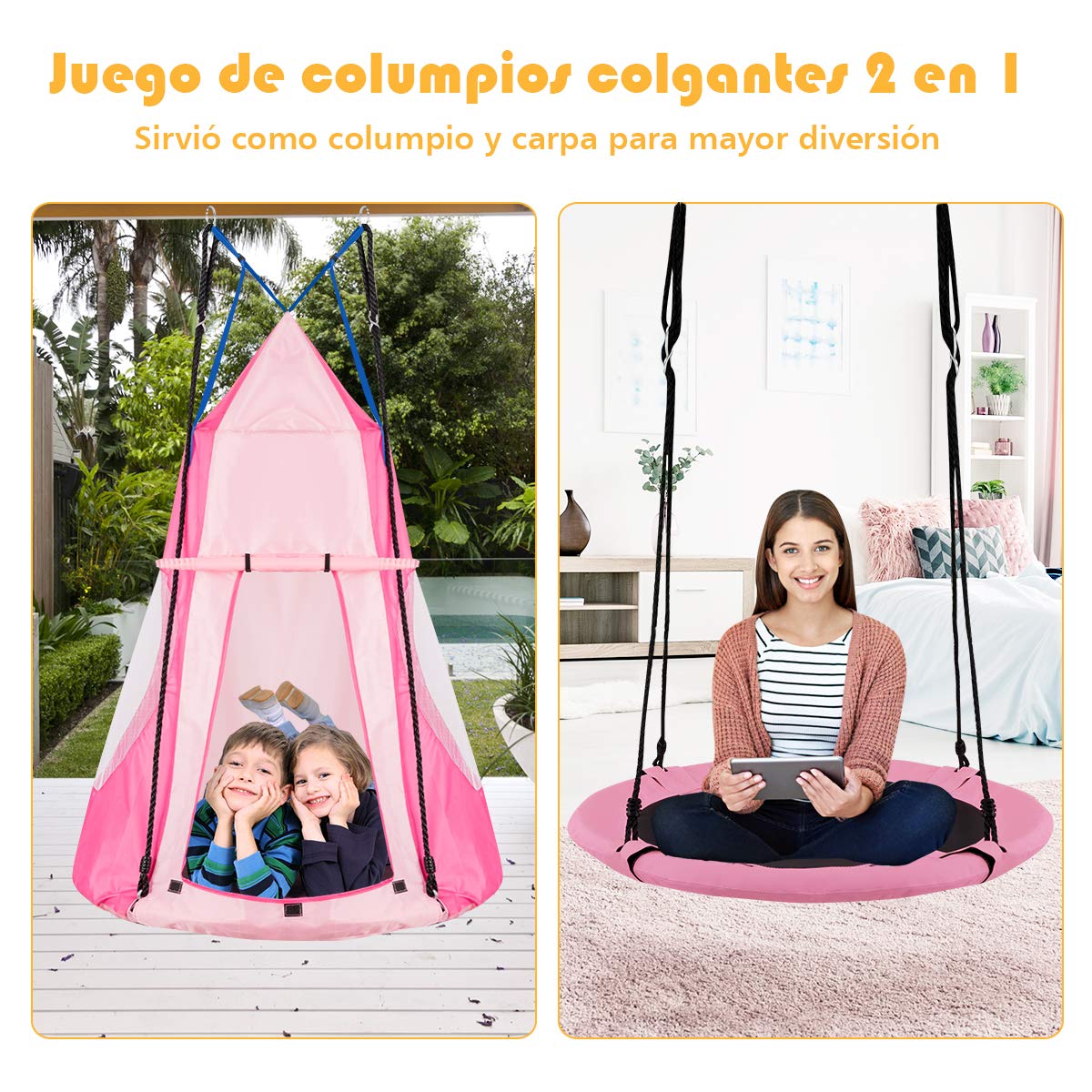 Balancin Jardin Exterior COSTWAY Columpio De Nido De