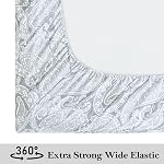California King Bed Sheets Set 4PC -Light Grey Paisley Collection Soft Warm 1800 Thread Count Brushed Printed 8 8-17“Deep Pocket Bed and Pillowcase Sheet, Machine Washable Patterned Single Bedding