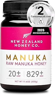 New Zealand Honey Co. Raw Manuka Honey UMF 20+ / MGO 829+ | UMF Certified | 17.6oz | Pure Raw Honey