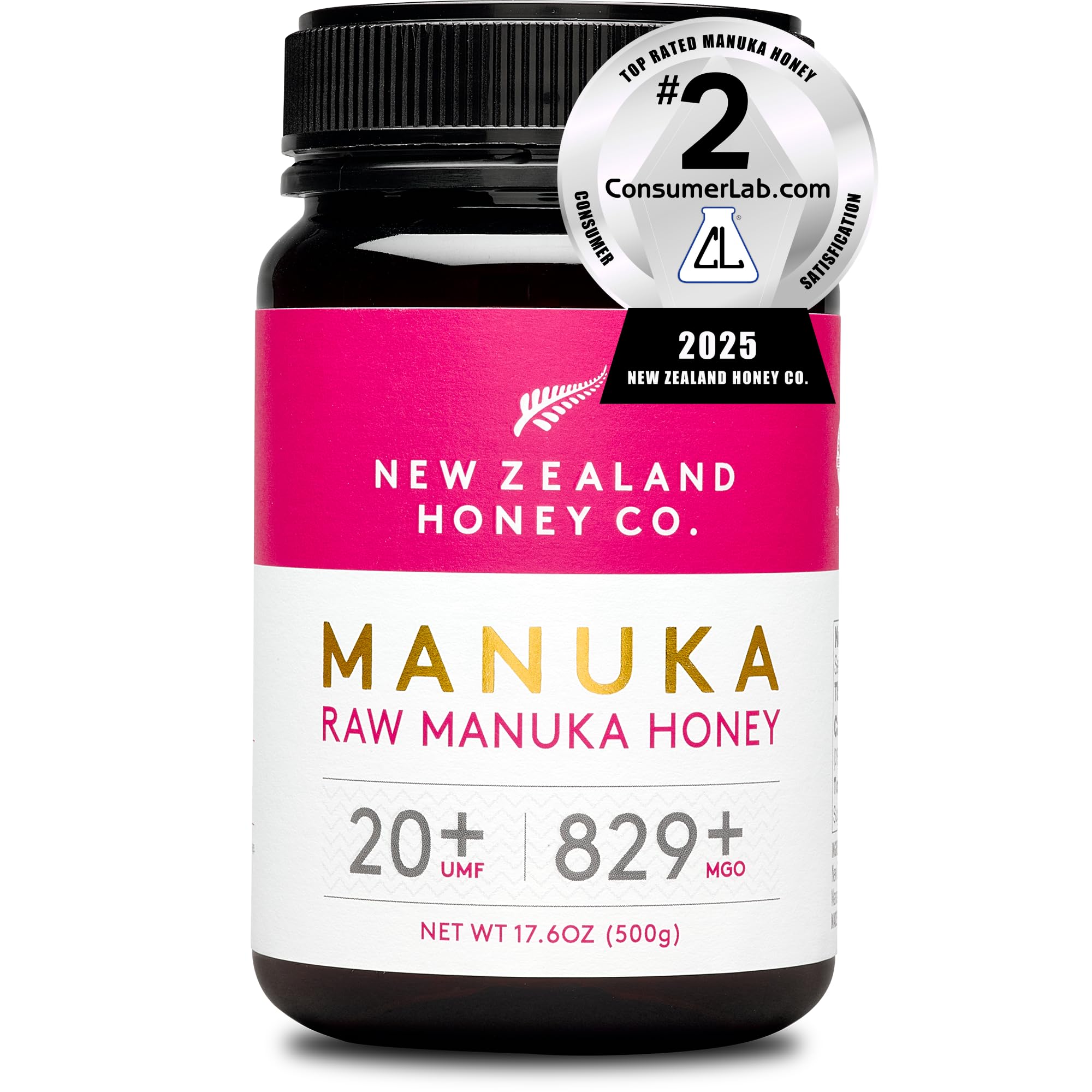 NEW ZEALAND HONEY CO- Raw Manuka Honey Umf 20 Mgo 829, Umf Certified / 17.6Oz-1.1 Pound (Pack of 1)