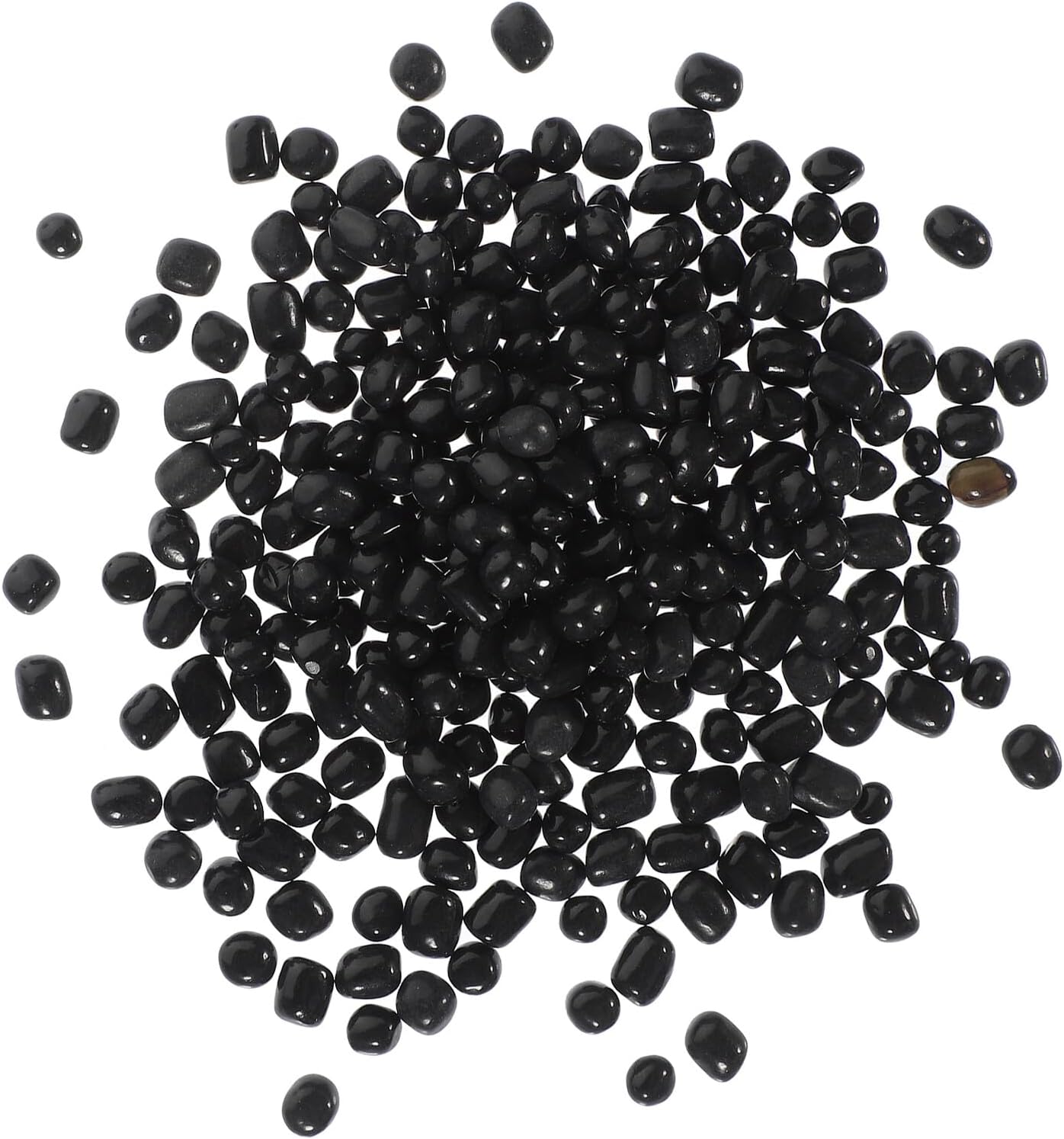 Black Glass Gravel for Fish Tank, 3-5mm Polished Decorative Pebbles, Aquarium Gravel Substrate for Betta Fish and Aquatic Pets, 1lb Crushed Glass Beads for Aquarium Décor