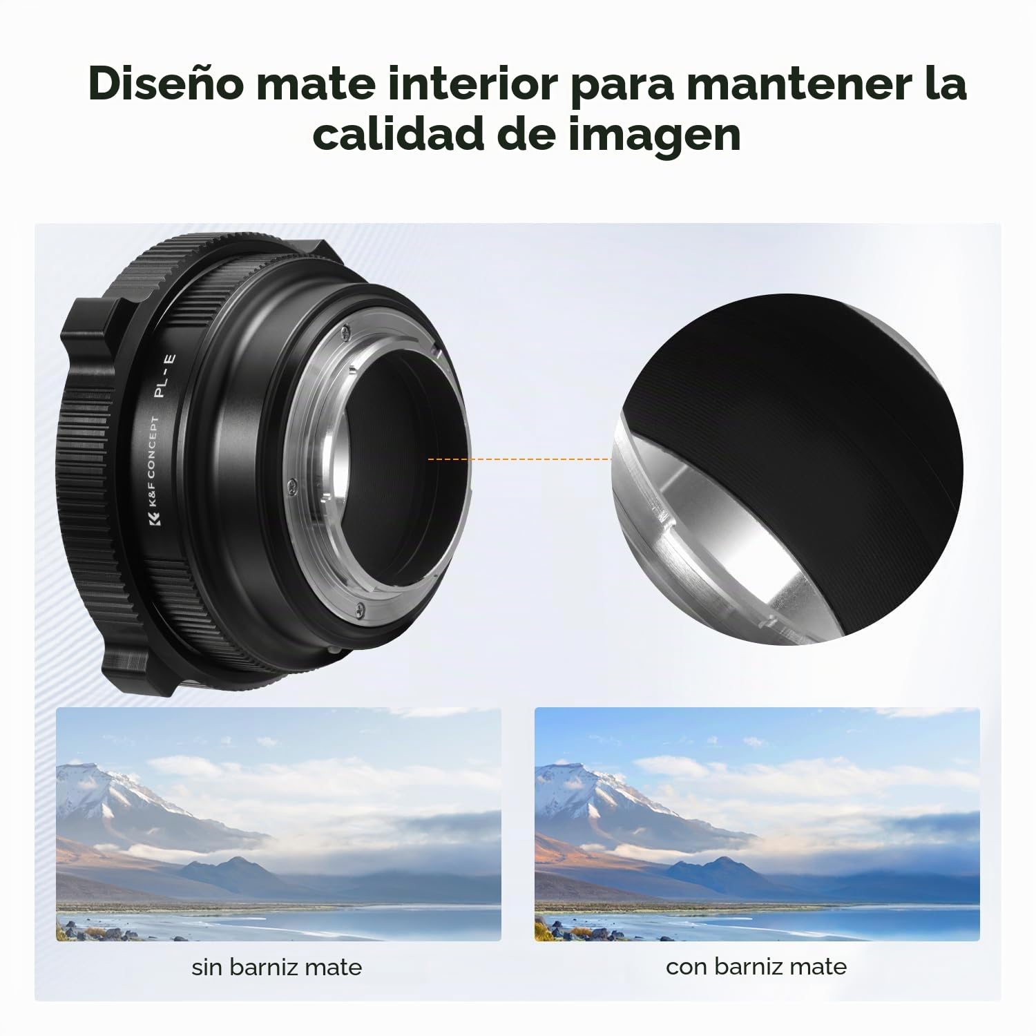 K&F CONCEPT PL-E Adaptador de Lente de Montaje, convertidor de Lente PL Compatible con Adaptador de Montaje Sony E/NEX