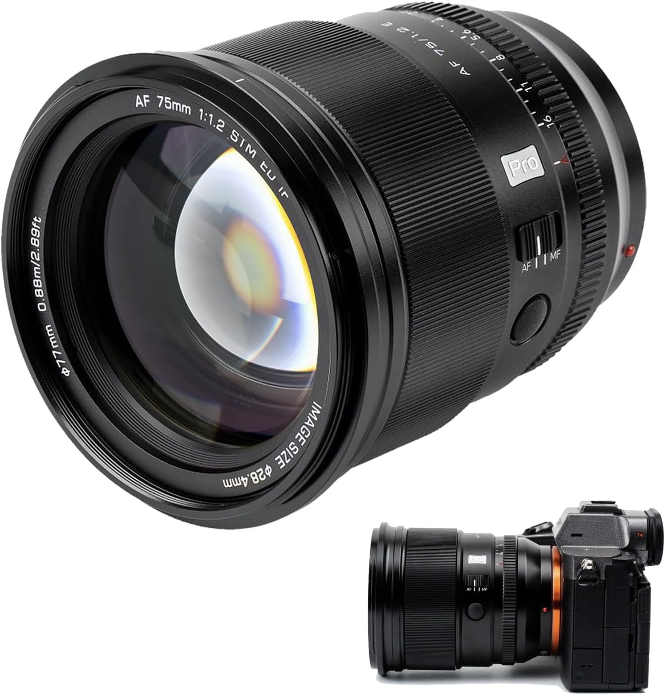 VILTROX PRO 75mm f/1.2 for Sony E-Mount 75mm f1.2 APS-C Autofocus Telephoto Lens E Mount Cameras Lens for Sony A7II A7RII A7SII A7SIII A7III A7IV A7RV A9 A9II FX3 FX6 ZVE1 A6600 A6500 A6400 A6100