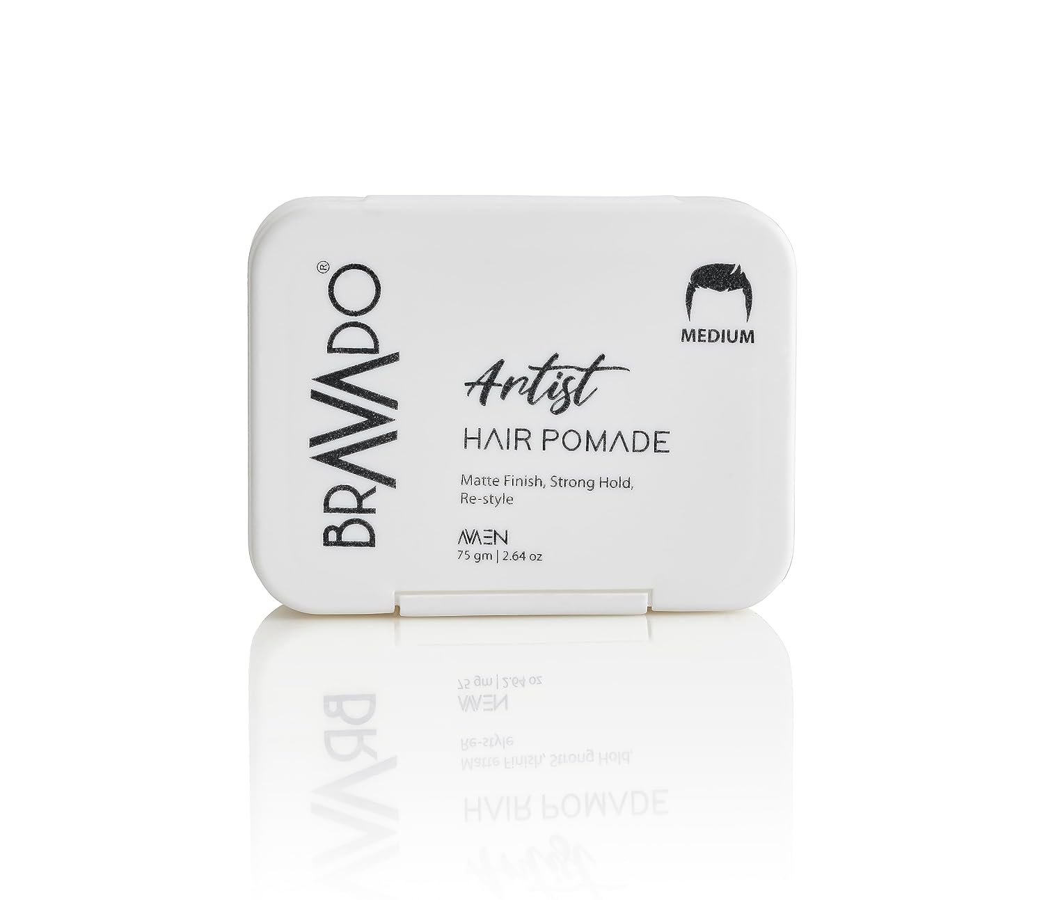 BRAVADO Artist Hair Pomade for Men – 75gm | Styling Clay wax with Matte finish with Kaolin, Beeswax, and Candelilla wax | Easy to restyle and long-lasting hold | Nourishment and Conditioning for Hair