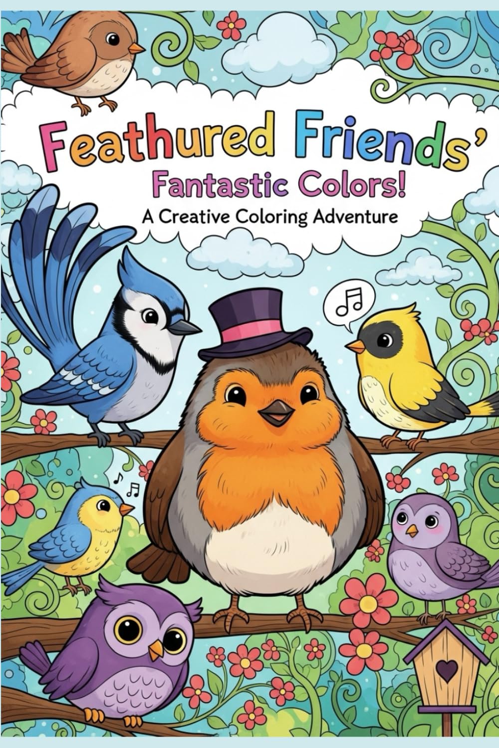 Birds Coloring Book for Kids | 30 Simple & Adorable Bird Illustrations: Fun & Relaxing Coloring Pages to Inspire Creativity