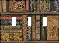 Vista 2 de Placa de Interruptor de Luz con Diseño de Estantería Retro Vintage de 3 Posiciones Placa de Pared de Triple Palanca Placa Frontal Eléctrica