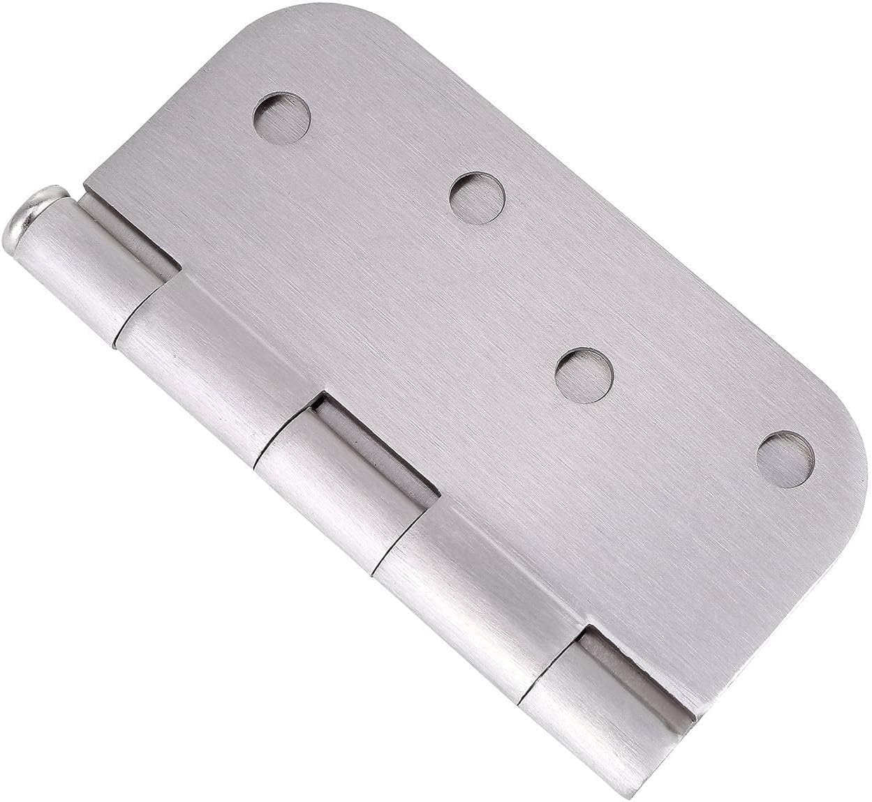 18 Pack, Residential and Commercial Door Hinges 4 Inch Satin Nickel Finish Reversible Hinges, 5/8" Radius Corner, Exterior & Interior Door Hinge for Entryway, Patio and More