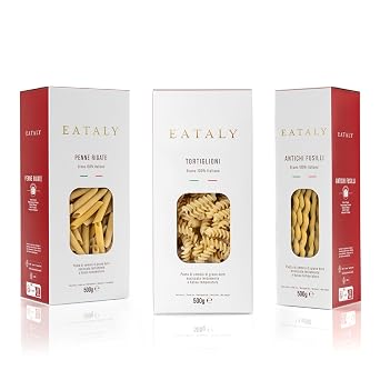 مجموعة المعكرونة المفضلة من Eataly Ridged - Antichi Fusilli وTortiglioni وPenne Rigate، 3-500 جرام، 17 أونصة. الصناديق- 1 لكل منها