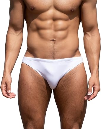 YUZHOU Mens Solid Swim Briefs Beach Sexy Swimwear