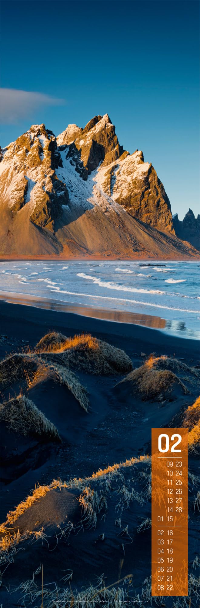 Island Vertikal Kalender 2026: Vertikaler Panorama-Kalender im schlanken Hochformat (33x100 cm) | Für Skandinavien-Fans und Weltreisende