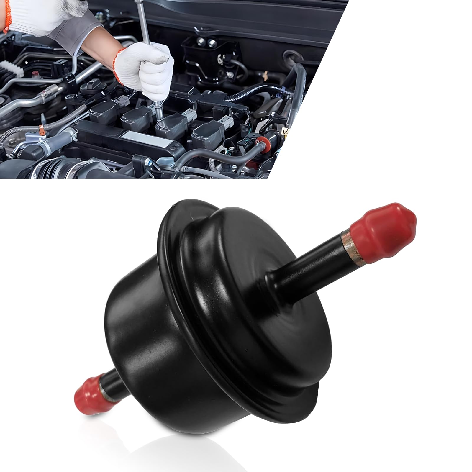 1 PC Automotive Transmission Filter, 2.21" x 4.78" Inline Automatic Transmission Filter Oil Filter Accessory, Replacement OEM Part Number 25430-PLR-003, Compatible with Honda Models (Black)