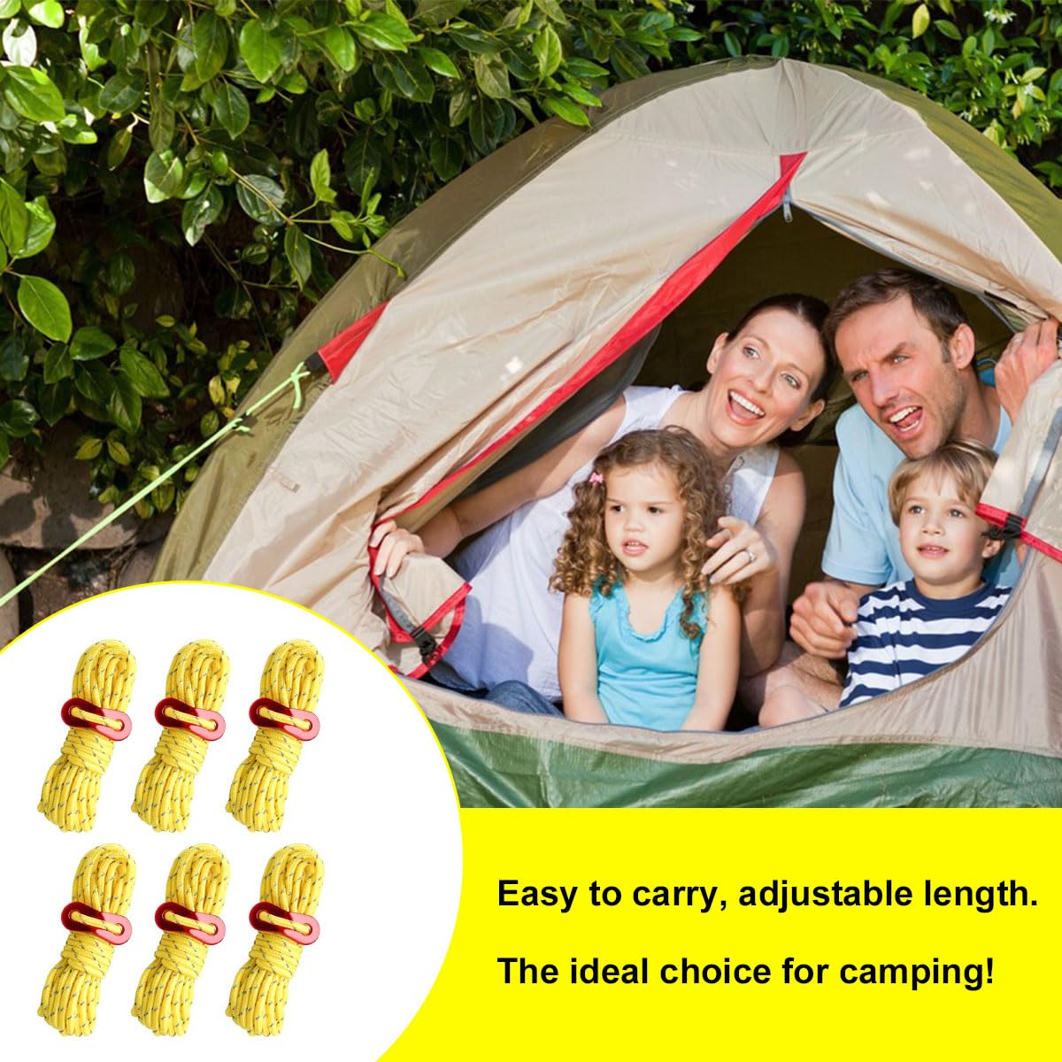 Lot De 12 Haubans Réfléchissants 4mm X 4m Avec Tendeurs Alu - Pour Tentes, Hamacs, Camping | Corde Réfléchissante