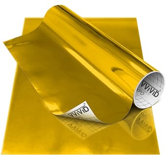 VViViD Chrome Gold Gloss DECO65 Permanent Adhesive Craft Vinyl for Cricut, Silhouette & Cameo 12" x 7ft