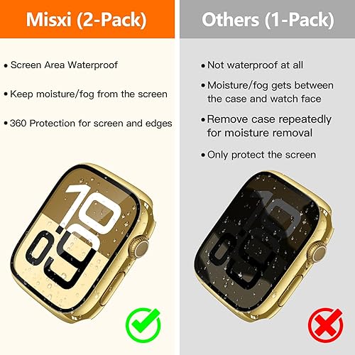 Miniatura 73 de Misxi [Paquete de 2] - Funda impermeable con botón para Apple Watch Series 6, SE, Series 5, Series 4 de 40 mm, funda protectora anticaídas de 1