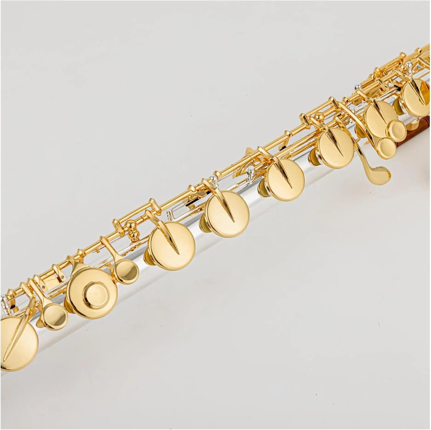 フルート楽器 Cフルート シルバーボディ 真鍮キー 16穴