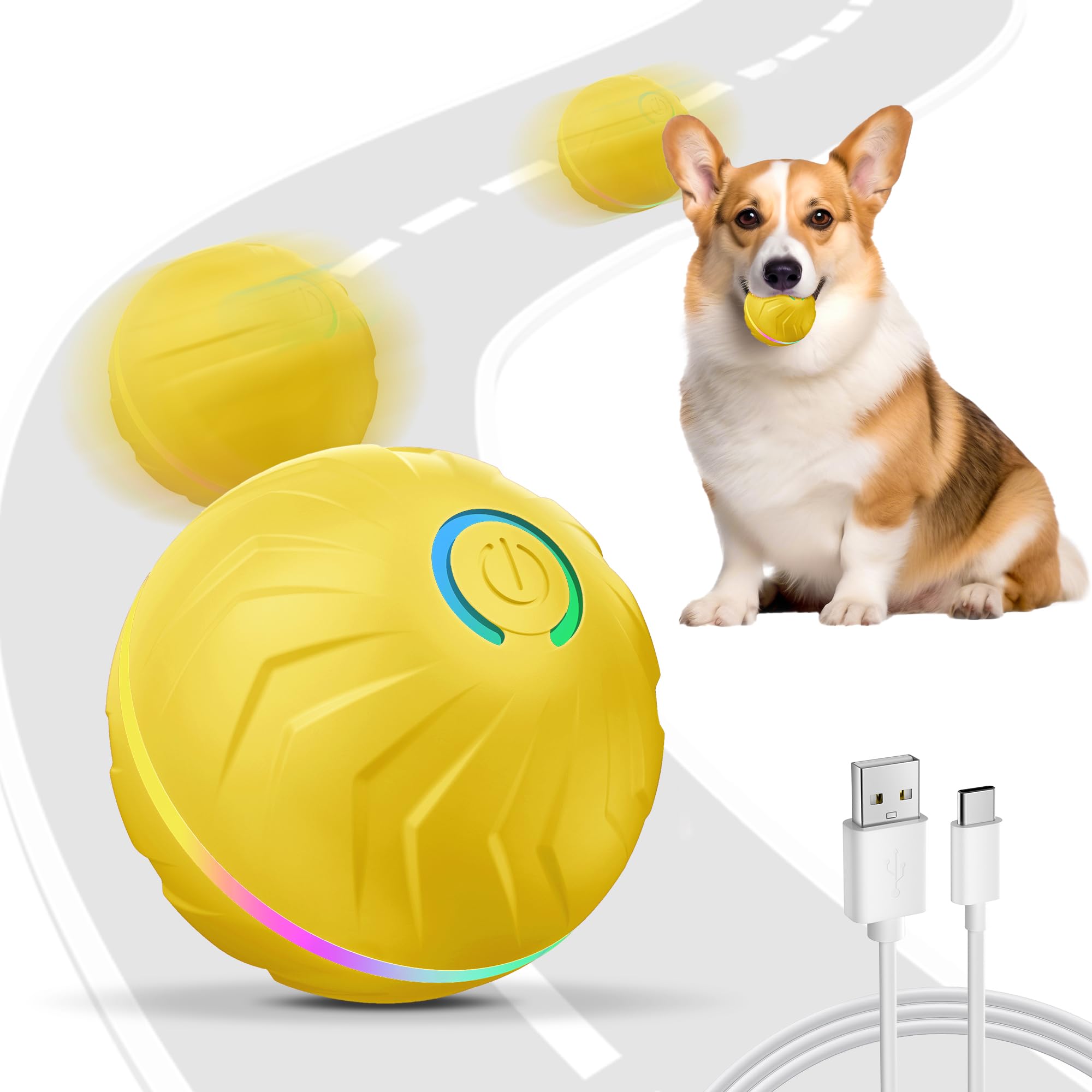 BXIHUR Interactive Dog Toys, New Electric Dog Toy, Automatic Moving Dog Toy, Dust And Waterproof Ip 54, Rechargeable