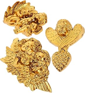 ifundom 5 Peças Mini Acessórios Encantos De Resina Capa De Telefone Dourada Miniture Decoração Capa De Telefone Com Charme Adorável Anjo Charme Capa De Telefone Encantos Adoráveis