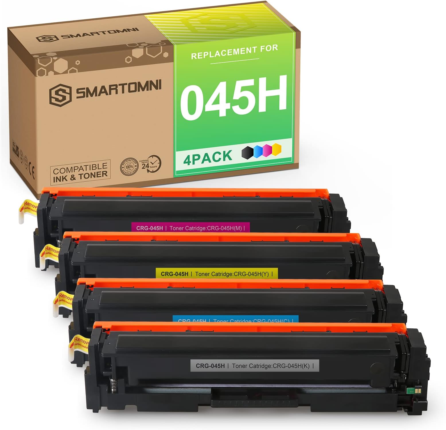 045 045H CRG-045H CRG-045 Toner Cartridge Compatible for Canon Color ImageCLASS MF632Cdw MF634Cdw LBP612Cdw MF632 MF634 Printer Ink 4Pack (Black Cyan Yellow Magenta)