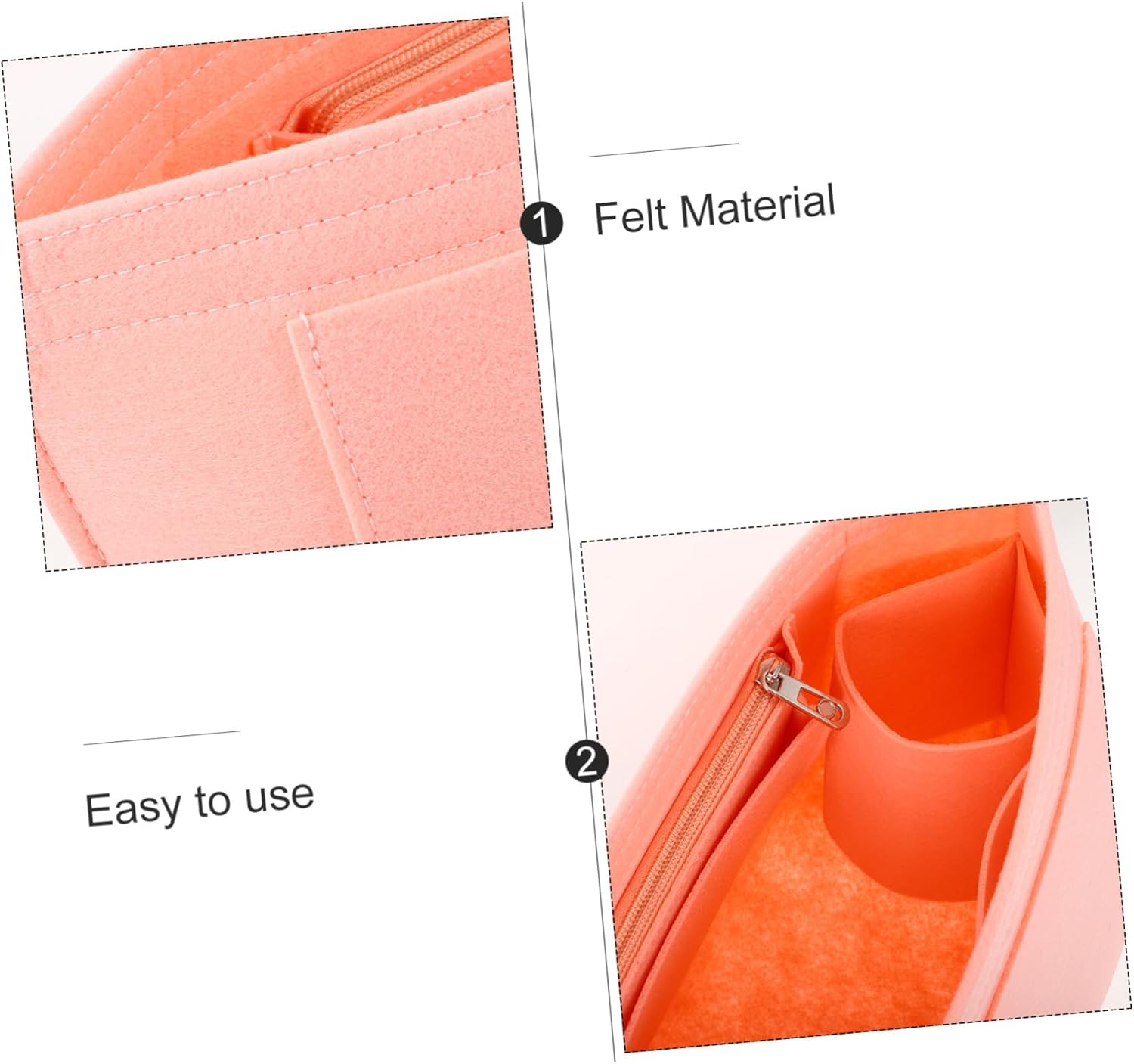 Felt Tote Bag Organizer Insert Multi Pocket Purse Organizer for Tote Bags Sturdy Felt Liner with Various Compartments for Travel Cosmetics and Daily Essentials