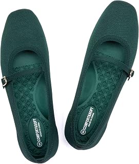 Frank Mully Mary Jane Women Flat Shoes Slip on Square-Toe Washable Shoes Comfortable for Dressy and Work with Ankle Strap