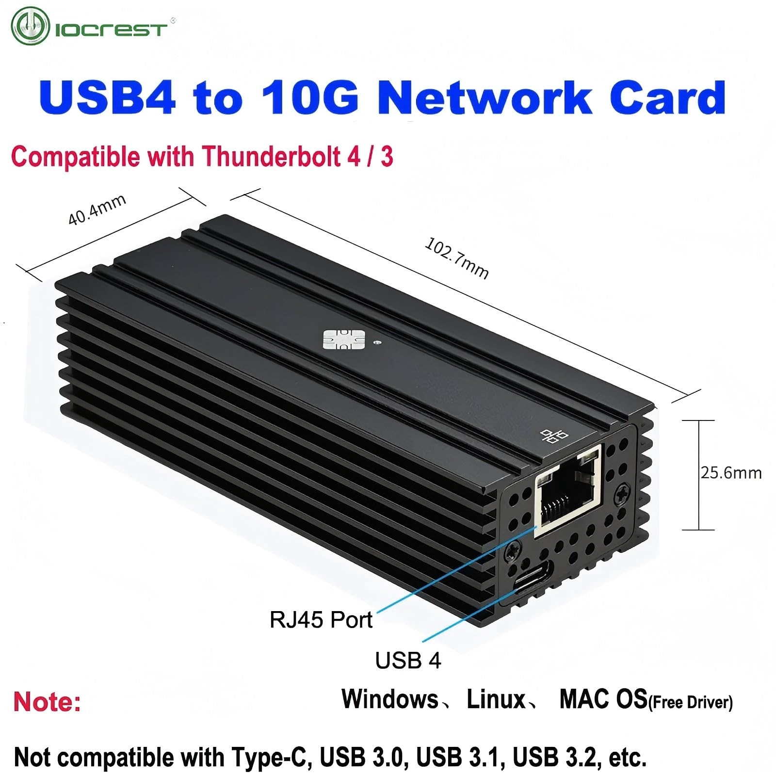 Amazon.co.jp: Lekuo USB4/Thunderbolt 10GbE ネットワークアダプター