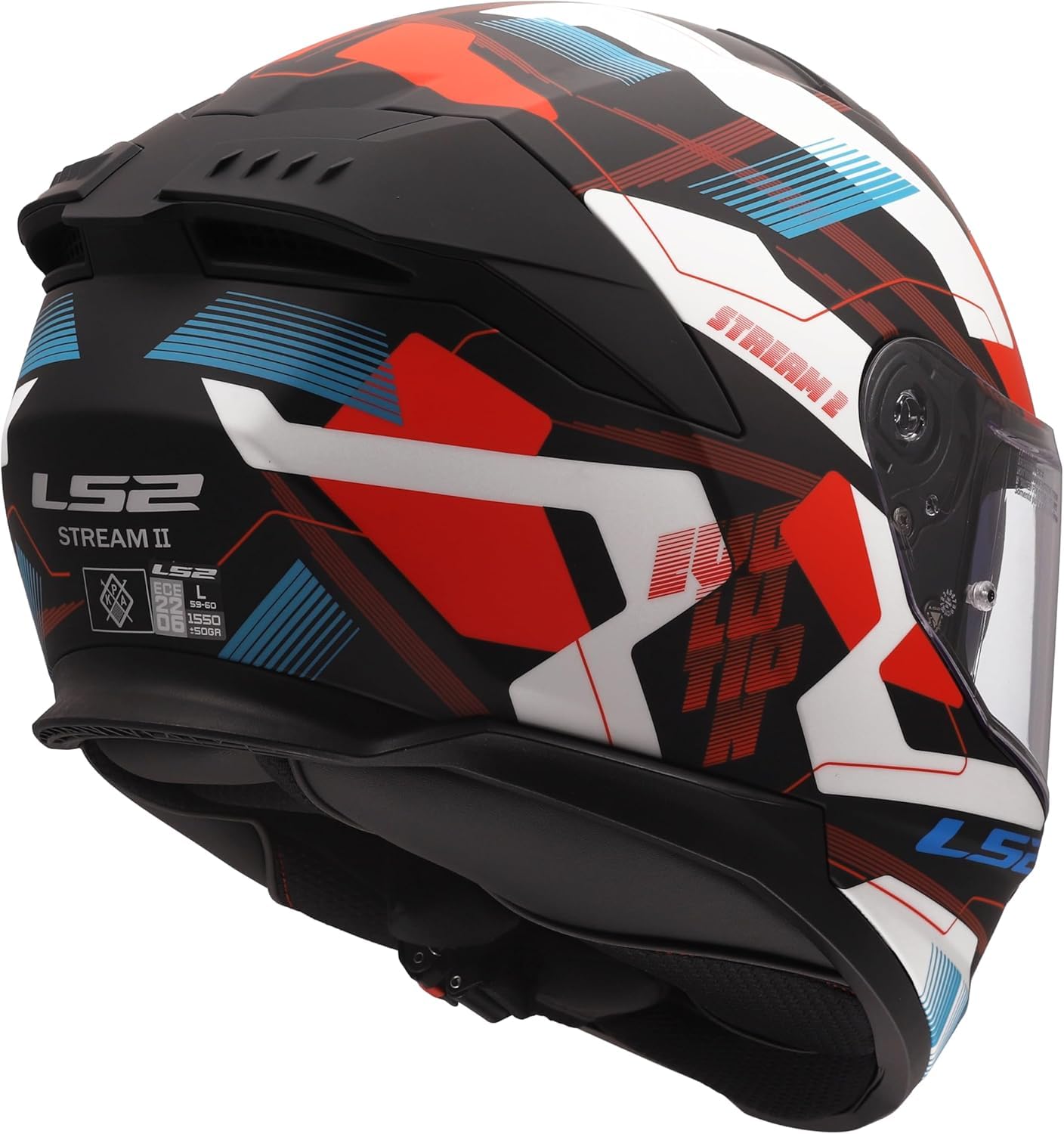 Casco LS2 Helmet Stream II Mika Mate Rojo Y Negro (M 57/58)