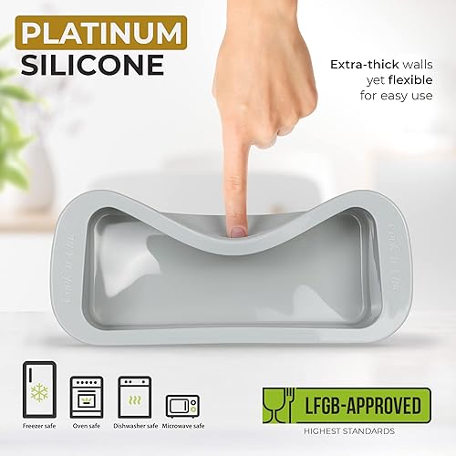 Miniatura 3 de Cook'n'Chic - Molde de silicona (mediano) antiadherente para horno, molde profesional para hornear pasteles, panes, apto para microondas,