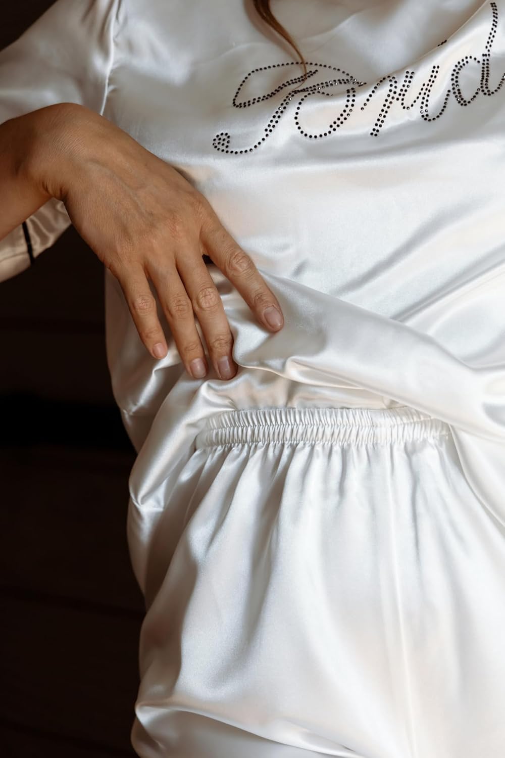 Pajama Set Bride PJs for Women Satin Pajama Set Silk Pjs Bridal Shower Gift Sexy Cotton Pajama Set Bridesmaid - Image 7