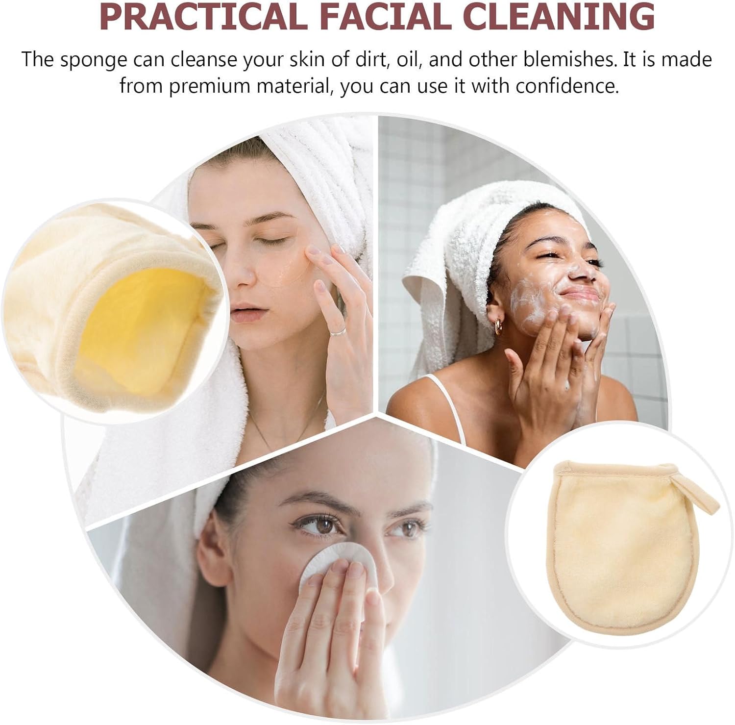 Face Cleansing Gloves 4 Pack Makeup Remover Gloves for Gentle Facial Cleaning Washable Reusable Makeup Removal Puff for Cosmetic Powder Application 5.11 X 3.34 X 0.19 in