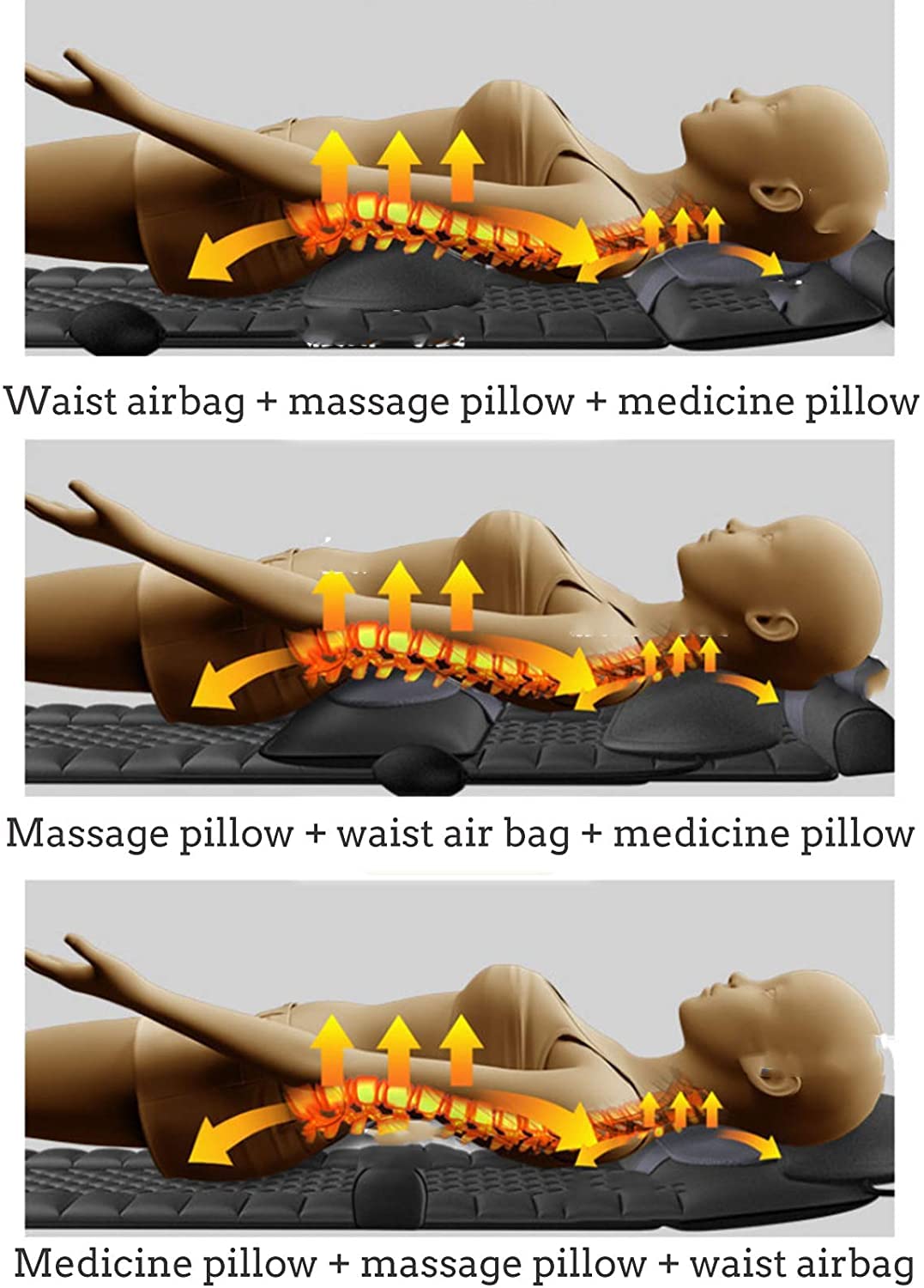 Esterilla de Masaje térmica con 20 Cabezales de Masaje Shiatsu para Cuello, colchón de Masaje Corporal Completo, Almohadilla térmica, masajeador de Espalda para aliviar el Dolor de Espalda, Lumbar, p