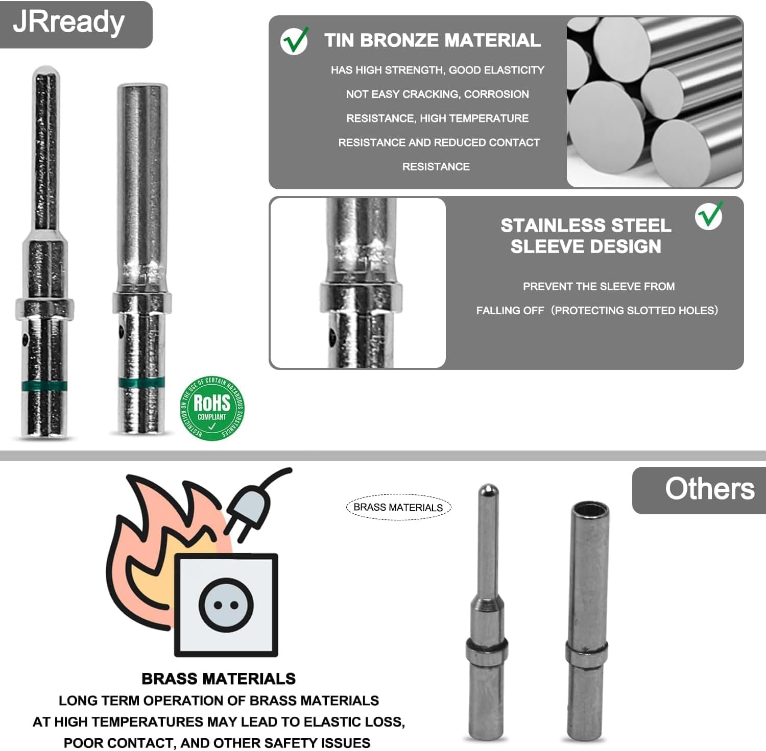 JRready ST6308 Deutsch Connector Kit, Waterproof DT Connector 2 3 4 6 8 12 Pin, Size 16 Solid Contacts, DT2 Crimper Equivalent to Deutsch Crimp Tool HDT-48-00, 12-22AWG, 417PCS