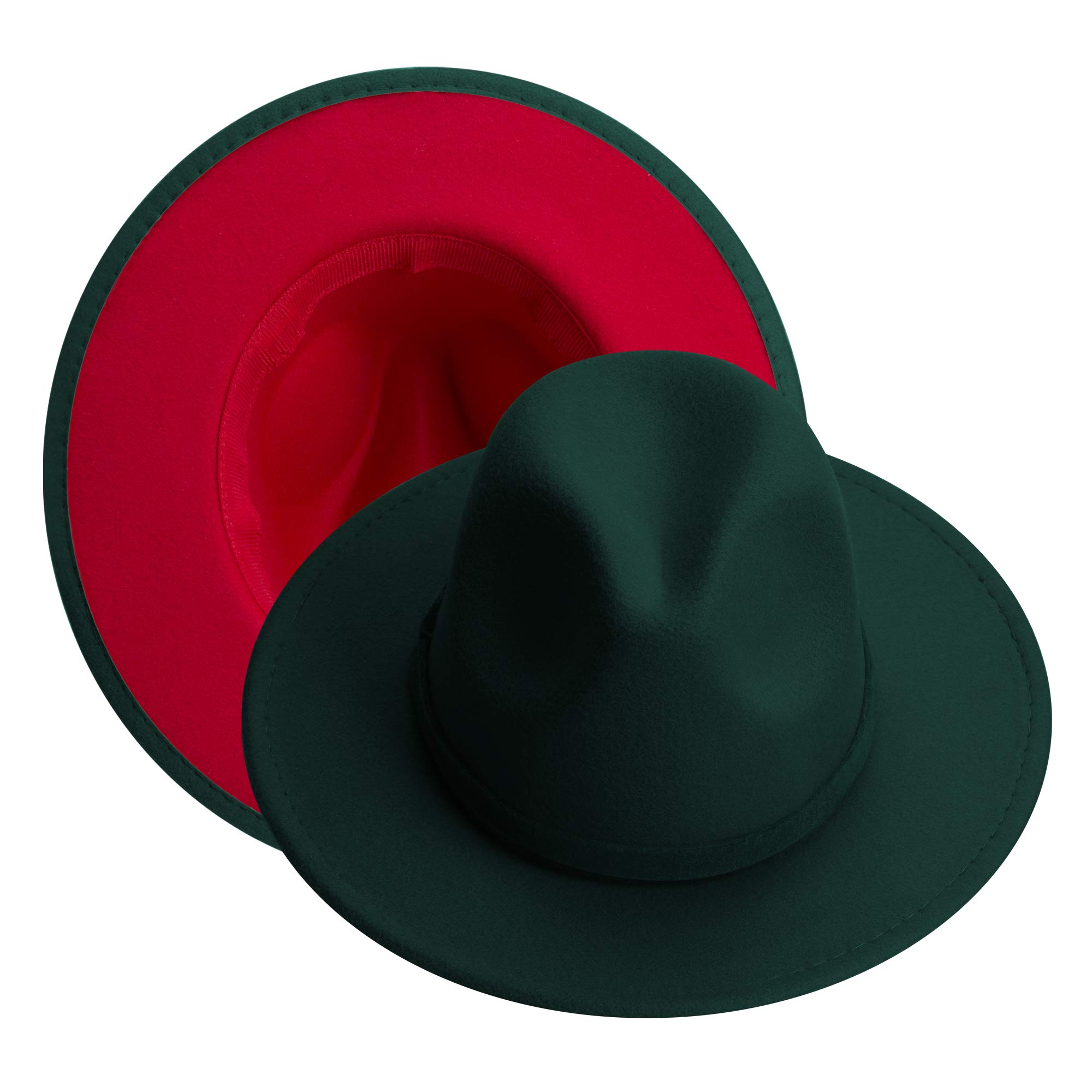 KUJUHA Women Men Wide Brim Fedora Hat