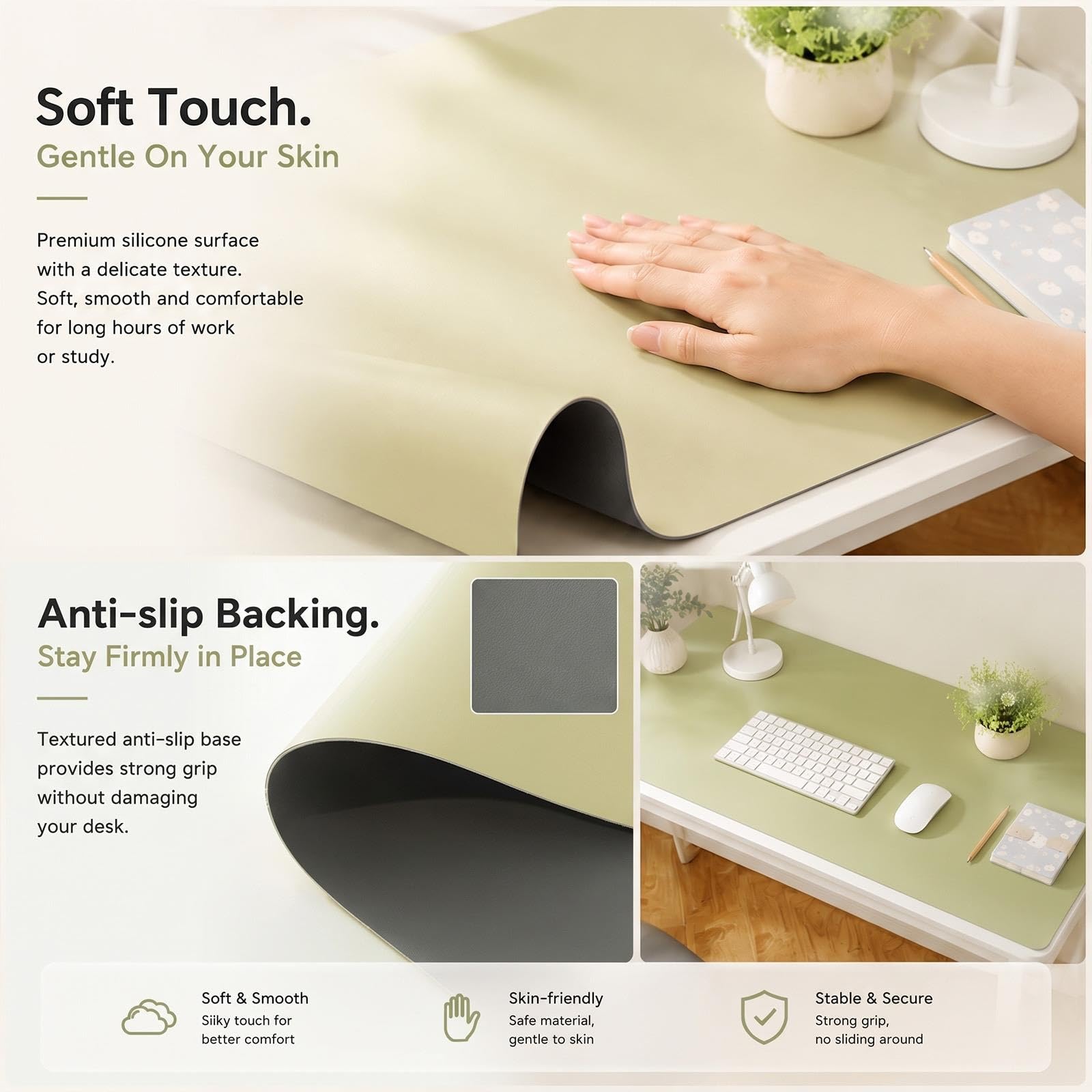 Sottomano Scrivania Silicone, Tappetino Scrivania Grande Desk Mat