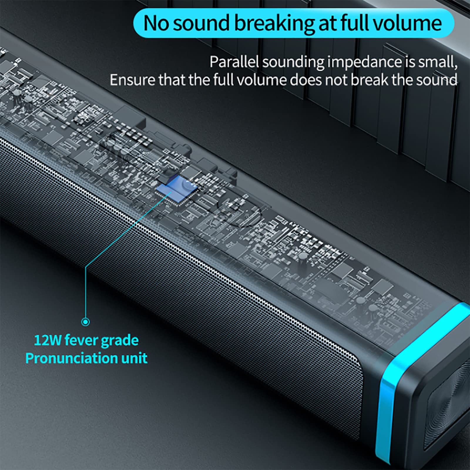 Głośnik FM Bluetooth, Głośniki Bluetooth 5.0 High Fidelity Sound Z Efektem Oświetlenia RGB, Głośnik Pełnozakresowy I Rezonans Z Podwójną Membraną, Pasmo Przenoszenia 20 HZ-20 KHZ