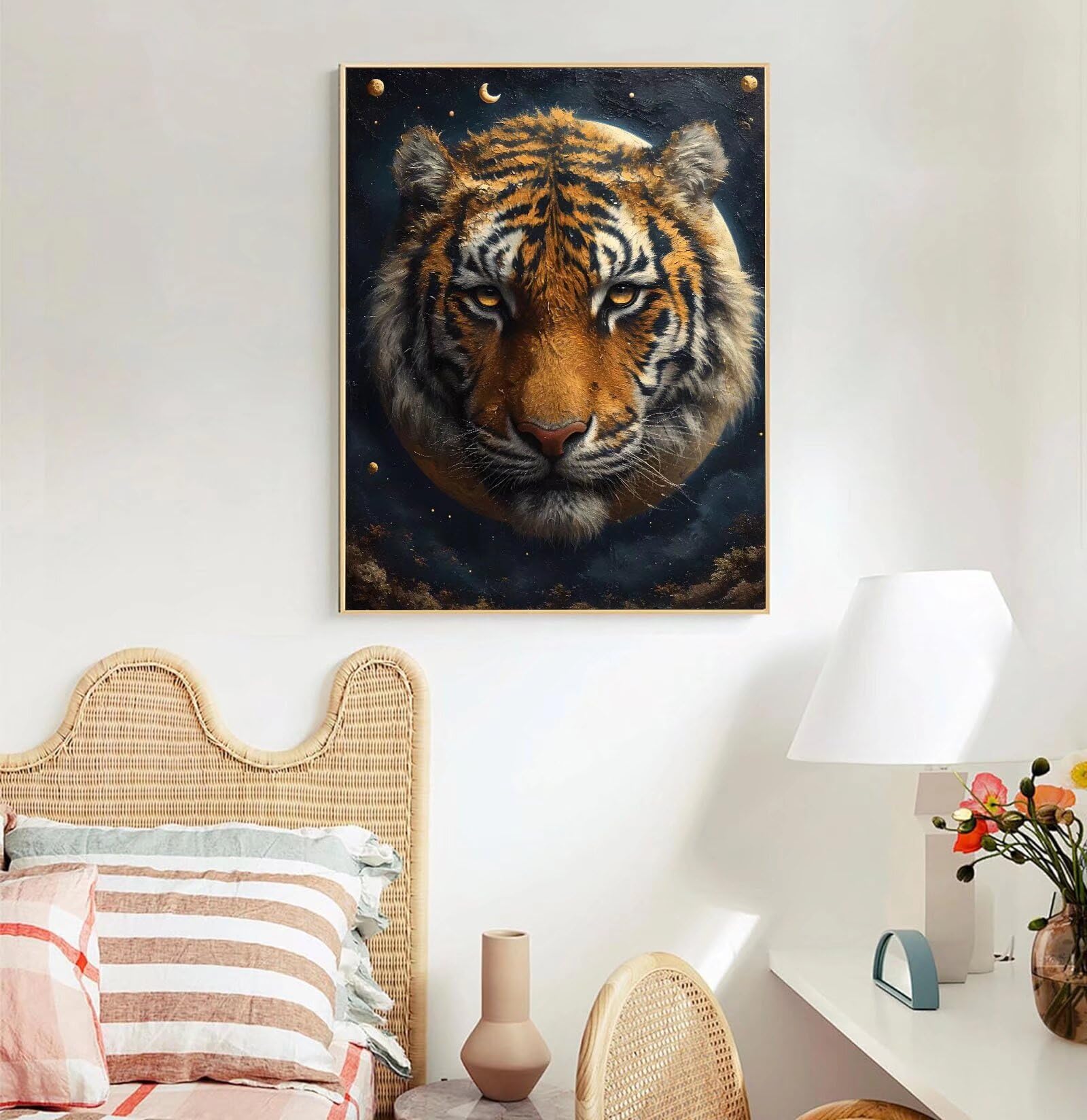 Kit de Pintura por Números, Animal Tigre Pintar por Numeros Adultos, DIY Paint By Numbers Kit Pintura Niños, con Pinceles y Pinturas Acrilicos, Lienzos para Pintar Pinturas (Sin Marco) 80x110cm M-588