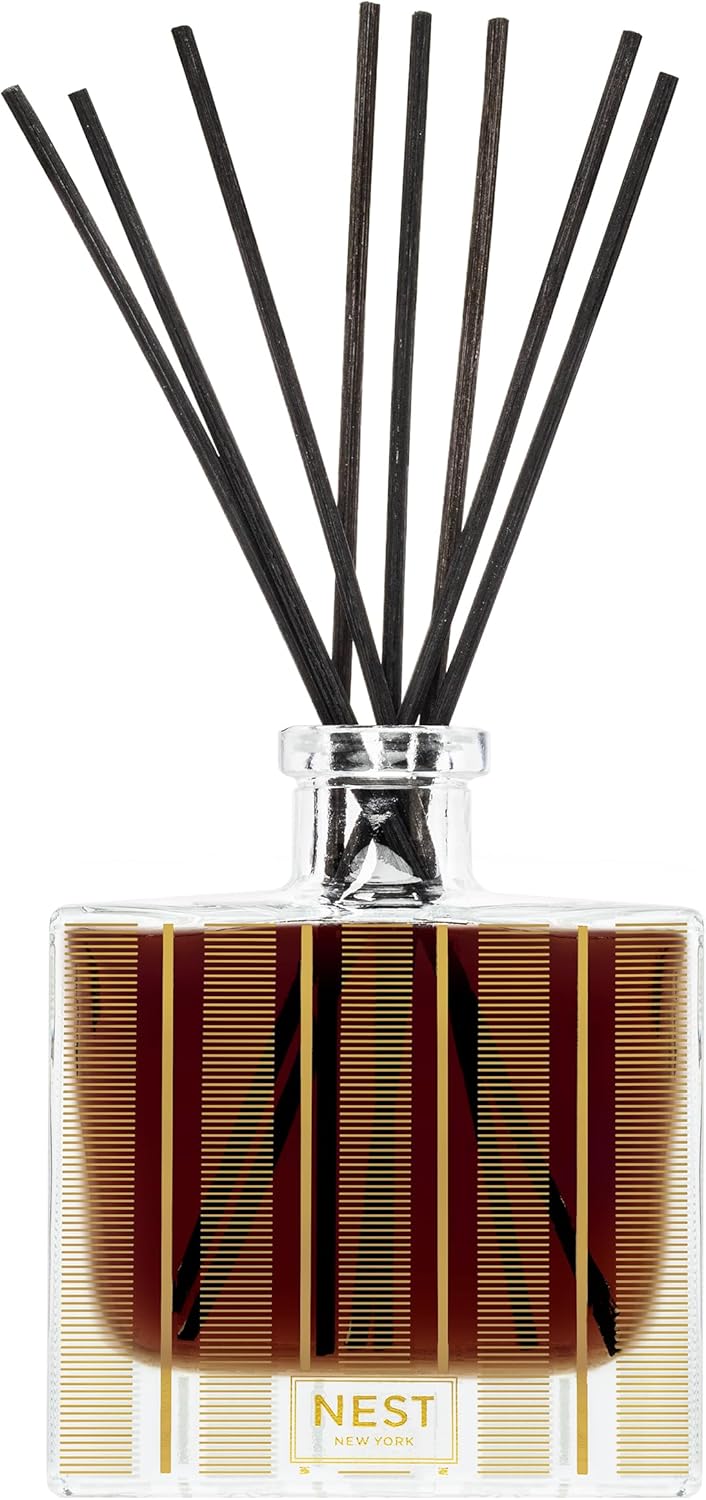 NEST New York Reed Diffuser, Hearth - 5.9 fl oz - Fragrance for Up to 90 Days - Reusable, Refillable Glass Holder - Includes 8 All-Natural Reed Sticks - Flame Free - Image 3