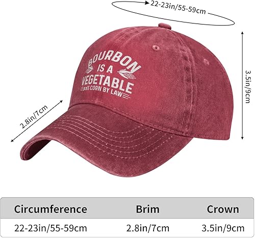 Miniatura 3 de Philysonic Sombrero divertido Bourbon is A Vegetable 51% Corn by Law Hat para hombres, sombreros para papá, gorra divertida