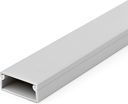 Solid Cable Management Raceway with Cover, 1-1/2"38mmW x 5/8"16mmH - 6.5ft2m length, Single Channel PVC Network/Power Cord Hider/Wall Wire Duct, Max 30 Cables, UL Listed, TAA