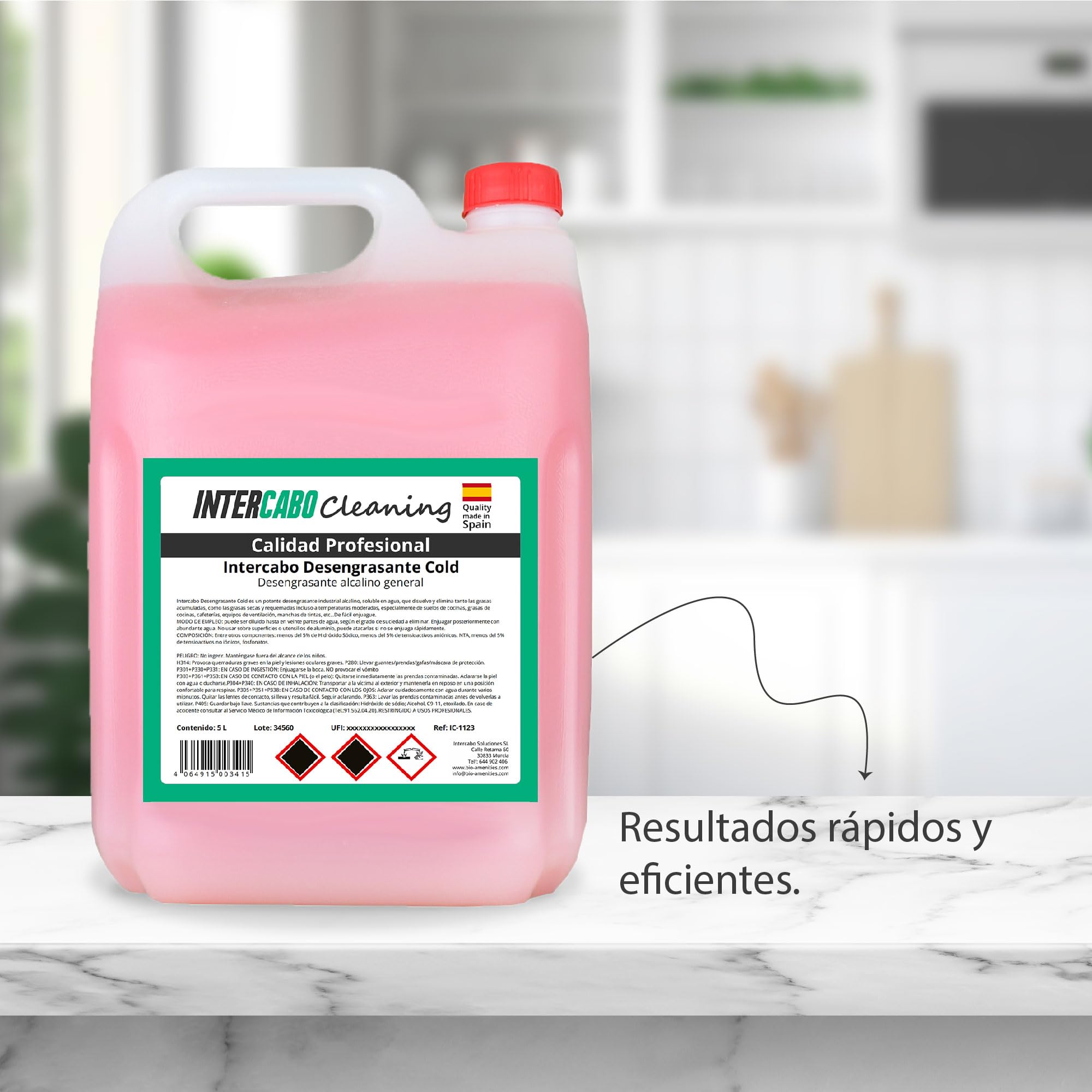 Sgrassatore Alcalino Professionale – 5 litri – Rimuove grasso ostinato da piani cottura, forni e superfici lavabili – Detergente concentrato per cucine industriali