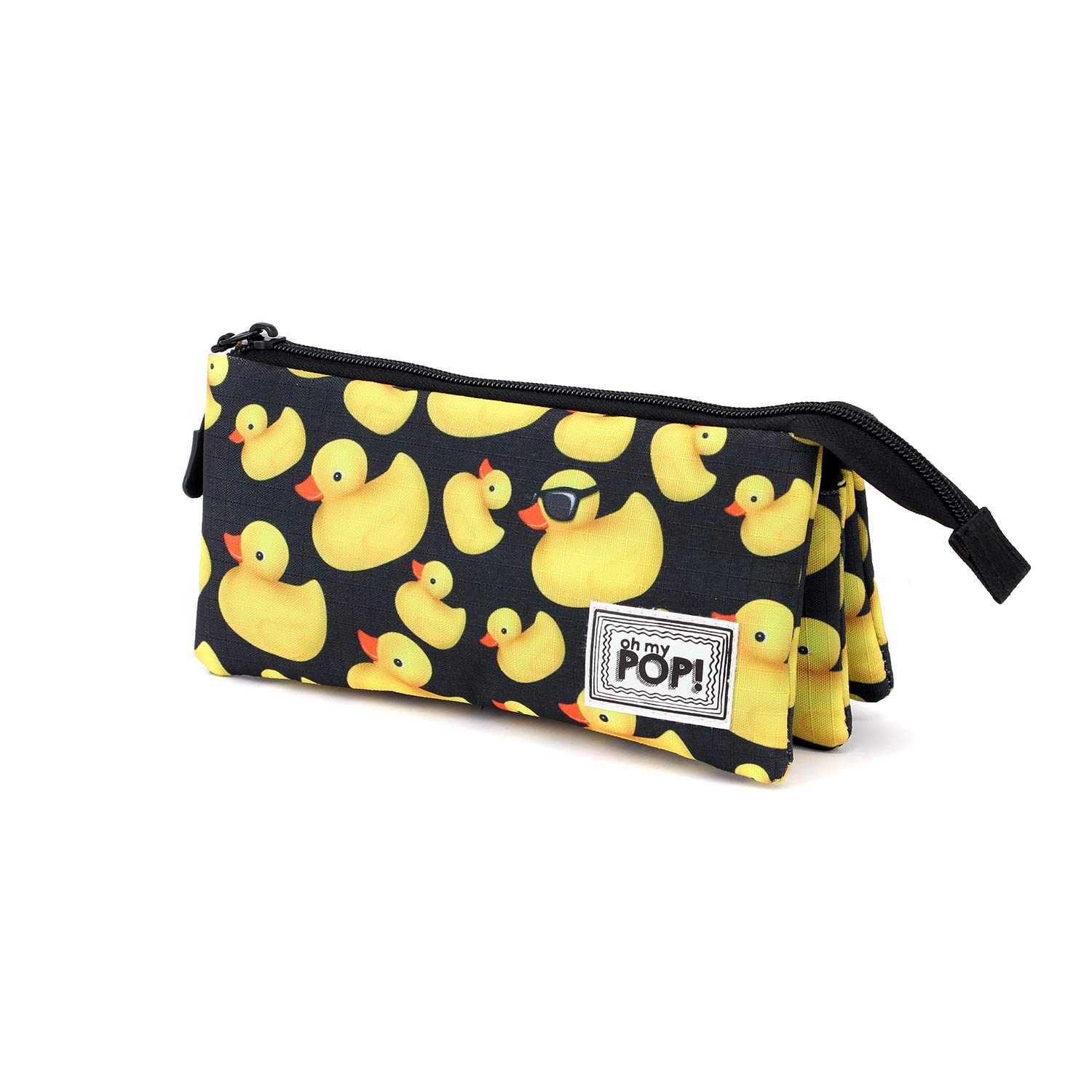 Oh My Pop! Quack-Triple HS Pencil Case, Yellow, 23 x 11 cm