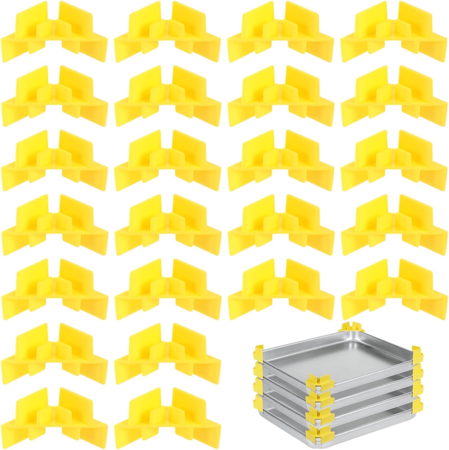 Space-Saving Tray, 24 Pcs, for Harvest Right Freeze Dryers, 2.5 X 1.3 X 1.1 in, Yellow