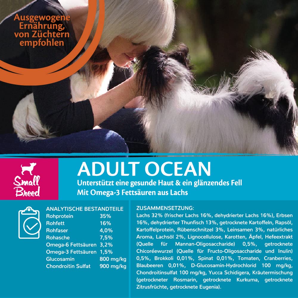 Wellness CORE Ocean 5 kg, Lachs & Thunfisch – Hundefutter Trocken für Hunde Kleiner Rassen, getreidefrei, natürlich, hypoallergen, proteinreich, unterstützt gesunde Haut und glänzendes Fell