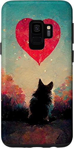 Galaxy S9 Cat love for pedigree or mixedbreedbreeded cats with heart Case